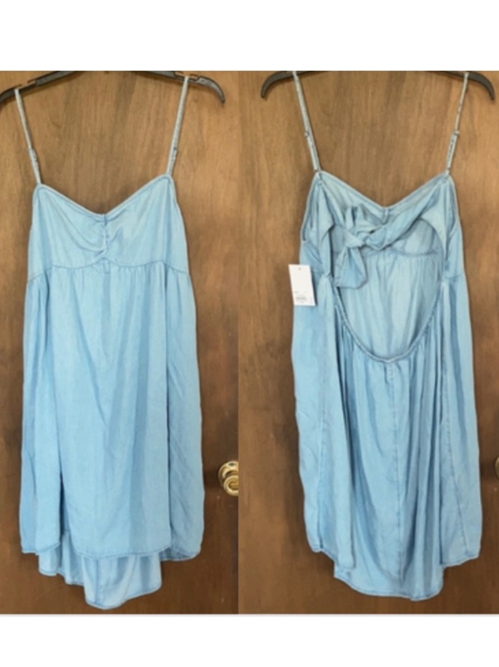 So dress cinch front babydoll mini dress lyocell boho casual XXL